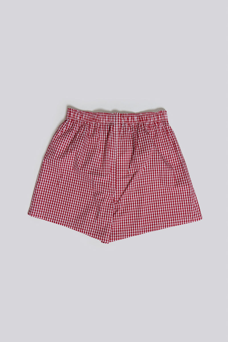 Shop Red Gingham Printed Boxer | Jaded London | Clothing