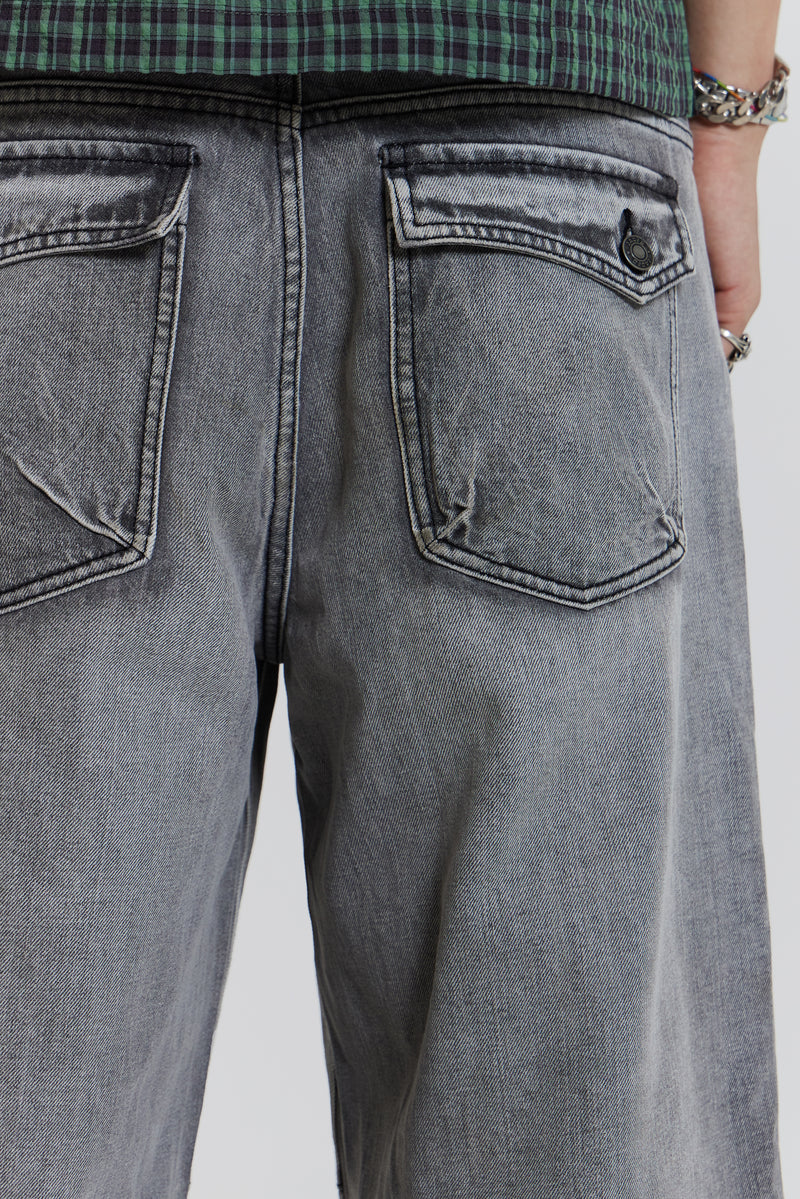 Light Grey Washed Razor Jeans | Jaded London