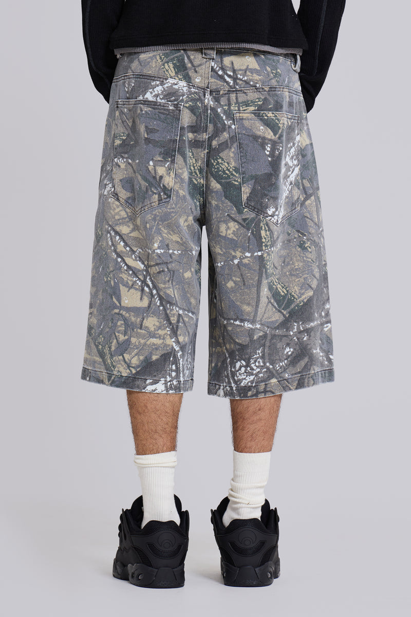 Forest Camo Colossus Jorts | Jaded London