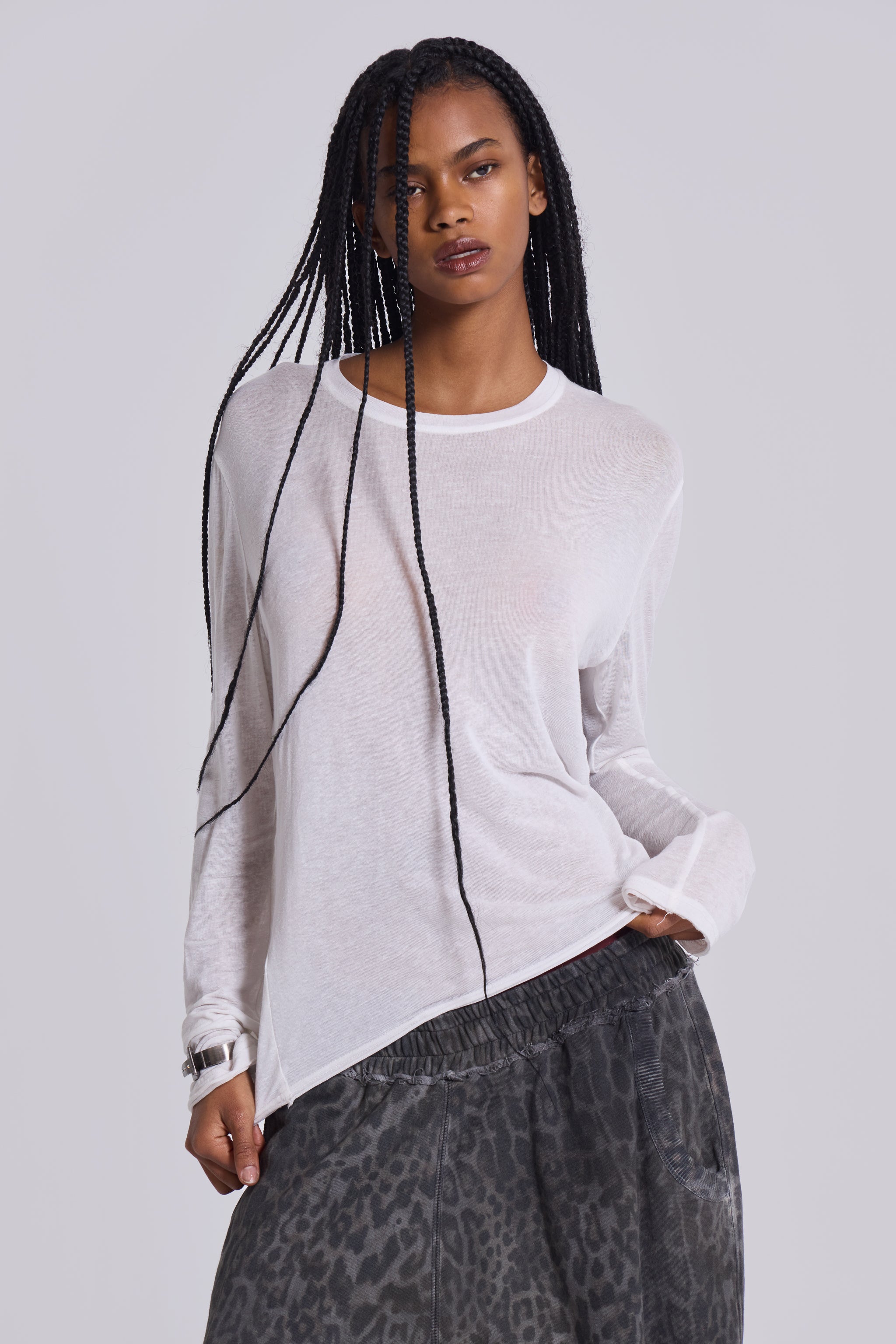 White Mist Long Sleeve Top