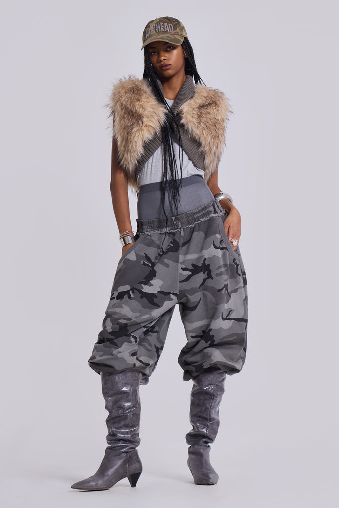 Black Baggy Camo Monster Joggers