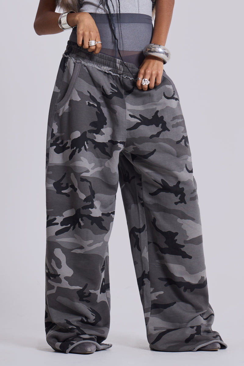 Black Baggy Camo Monster Joggers