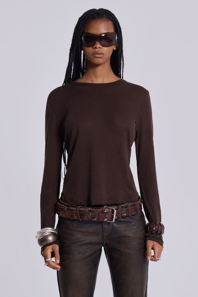 Brown Mist Long Sleeve Top