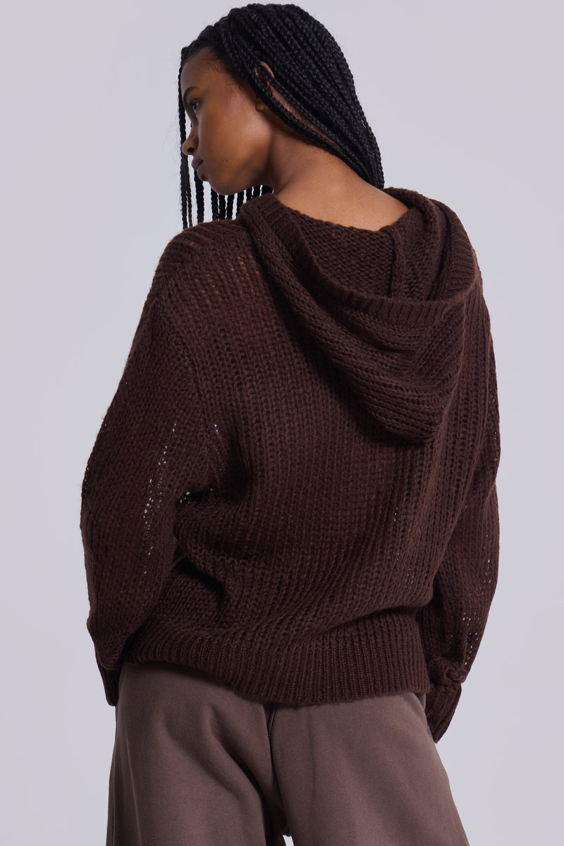 Open Gauge Knit Hoodie