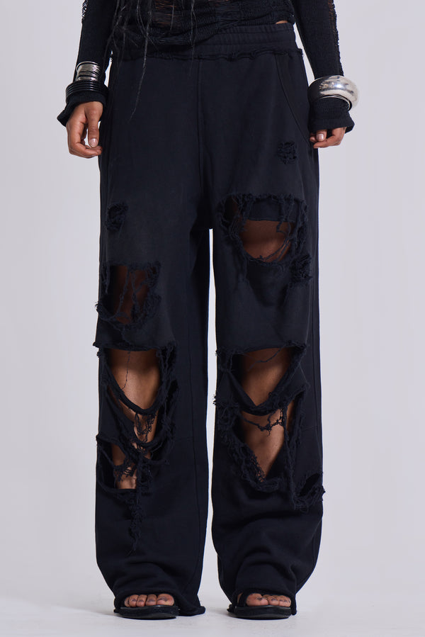 Distressed Black Baggy Monster Joggers