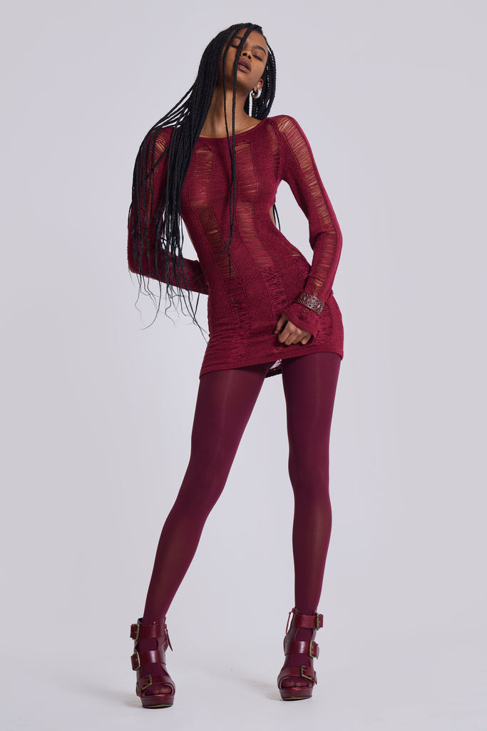 jaded london umbra shredded mini dress Jaded London Umbra Shredded Mini Dress in Black