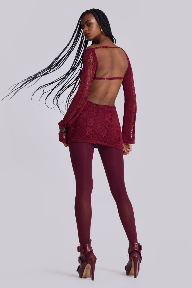 Burgundy Umbra Mini Dress