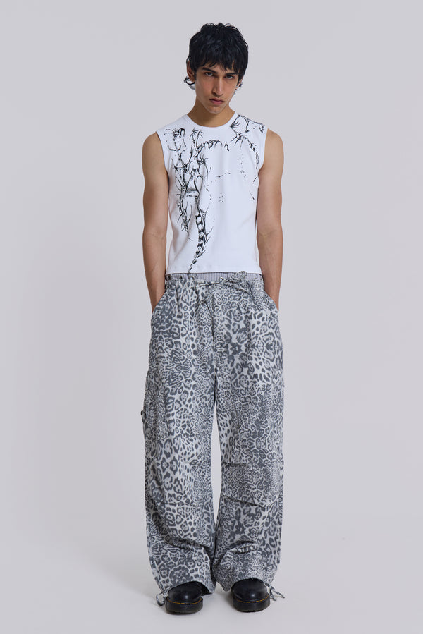 Snow Leopard Parachute Pants