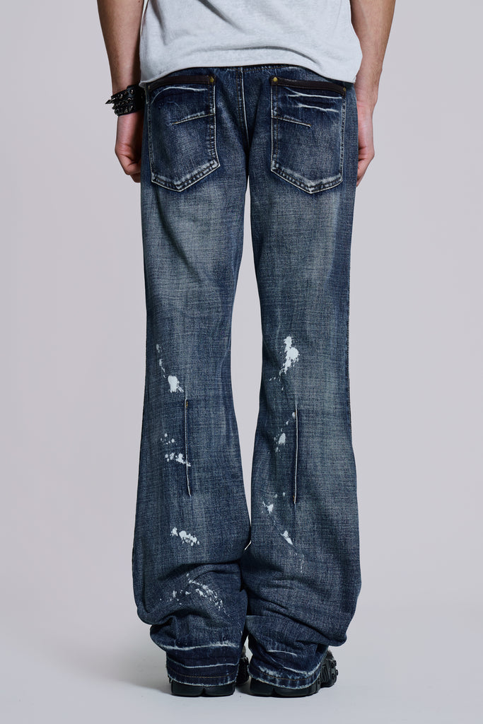 Vintage Blue Feather Drift Bootcut Jeans | Jaded London | Clothing