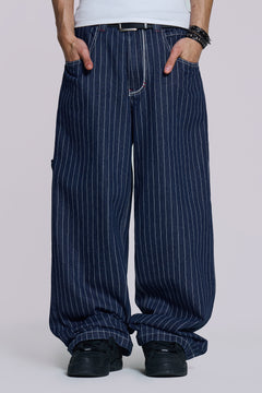 Navy Ollie Pinstripe XL Colossus Jeans - W26 / Blue