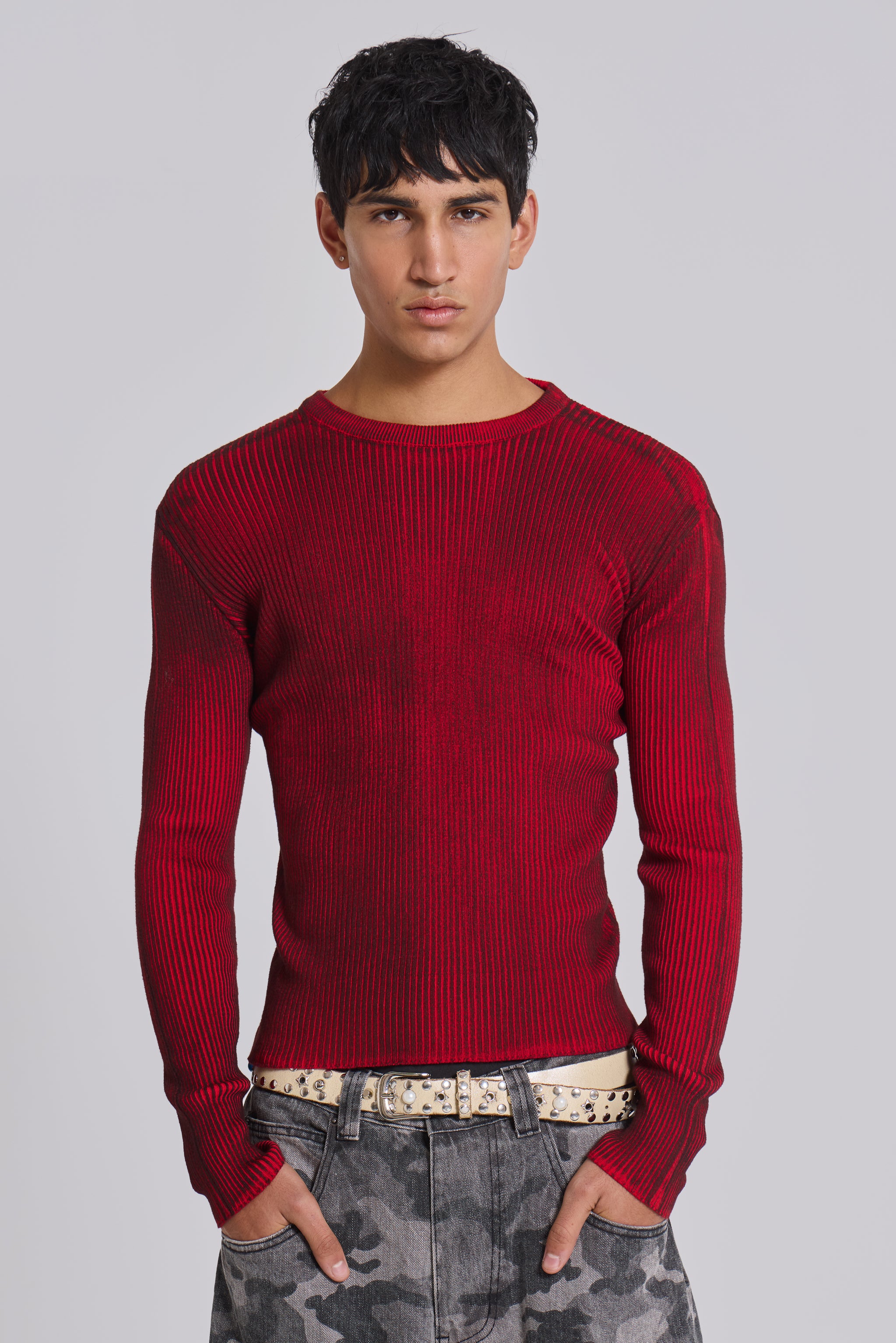 Red Scrape Knit