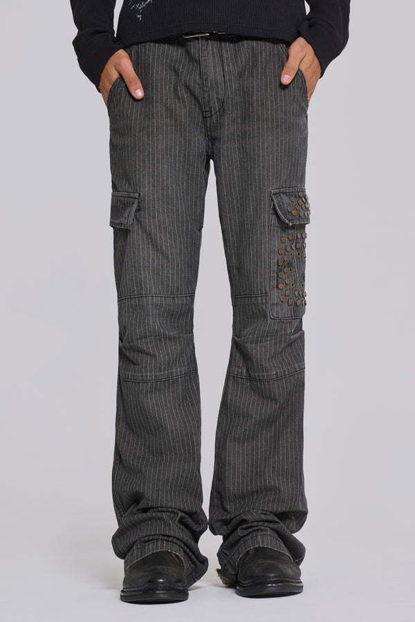 Kita Bootcut Pinstripe Cargo Suit Pants