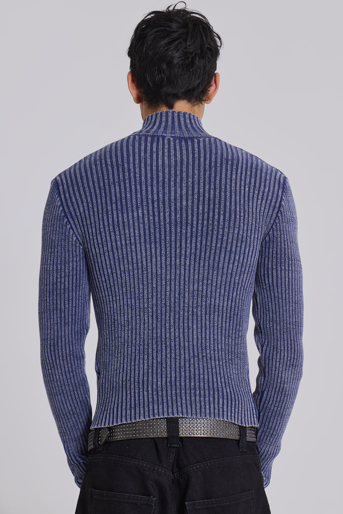 Blue Lucid Knit Track Top