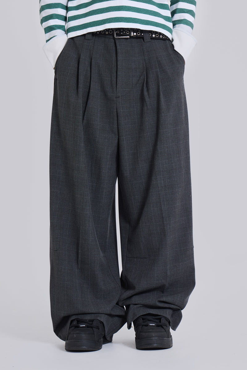 Grey Check Goliath Suit Trousers