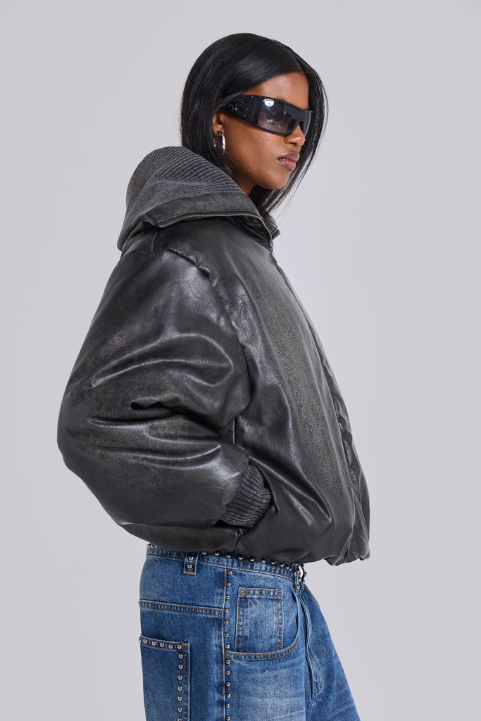 Alloy Vegan Leather Bomber Jacket