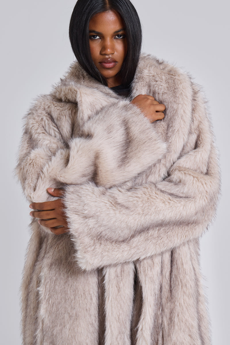 Missguided grey fur jacket best sale