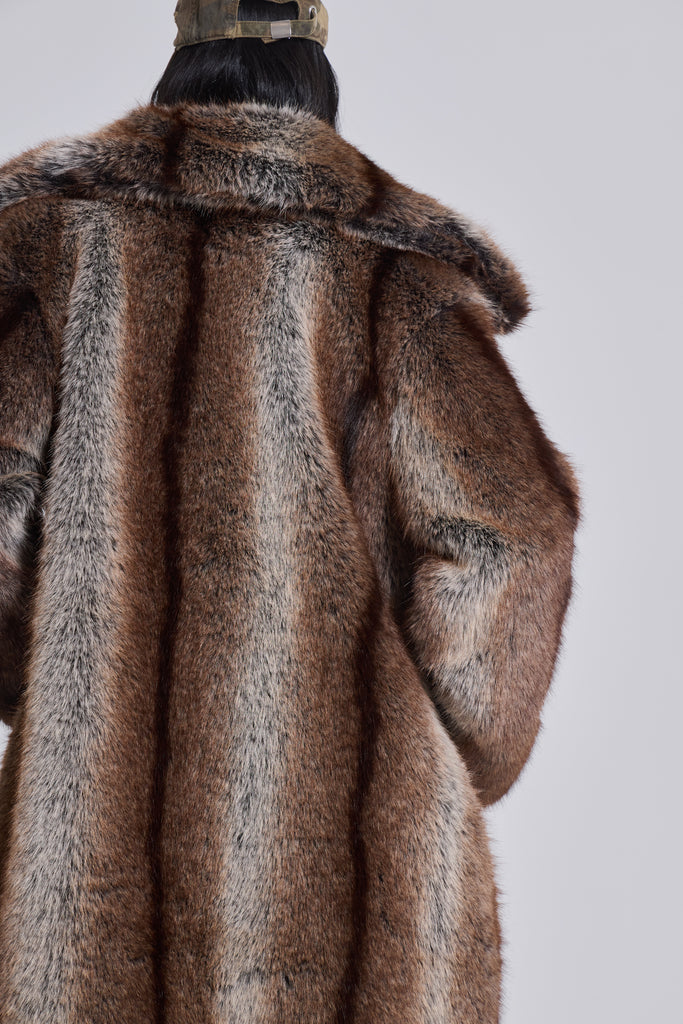 Agyness Brown Faux Fur Coat