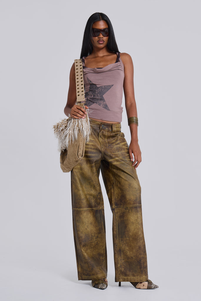 Vaca Faux Leather Colossus Trousers