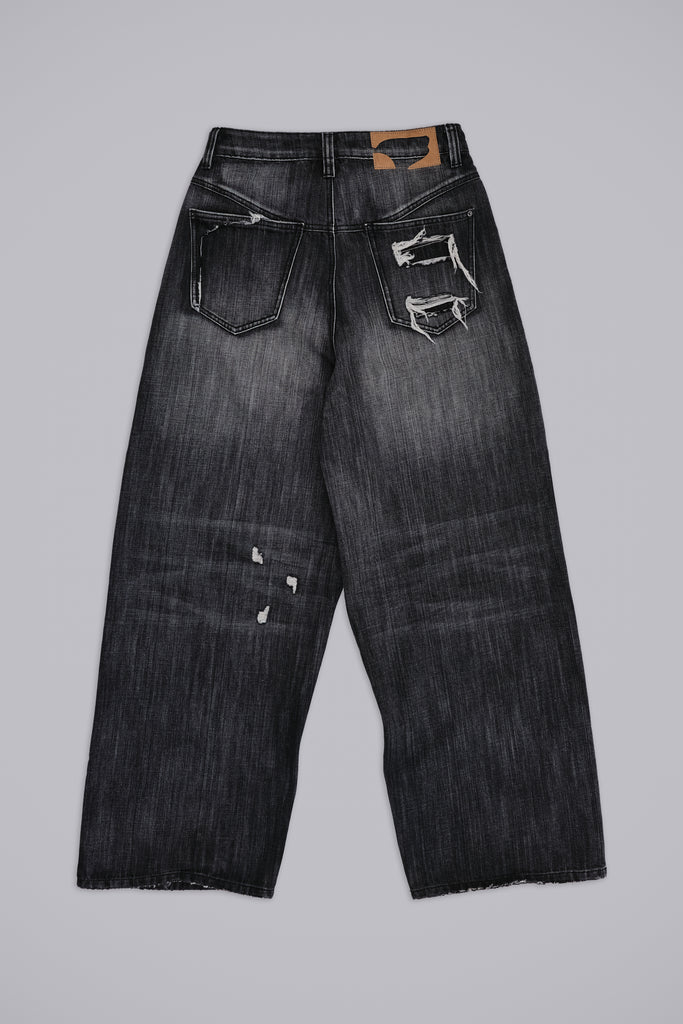 Black Eroded XL Colossus Jeans