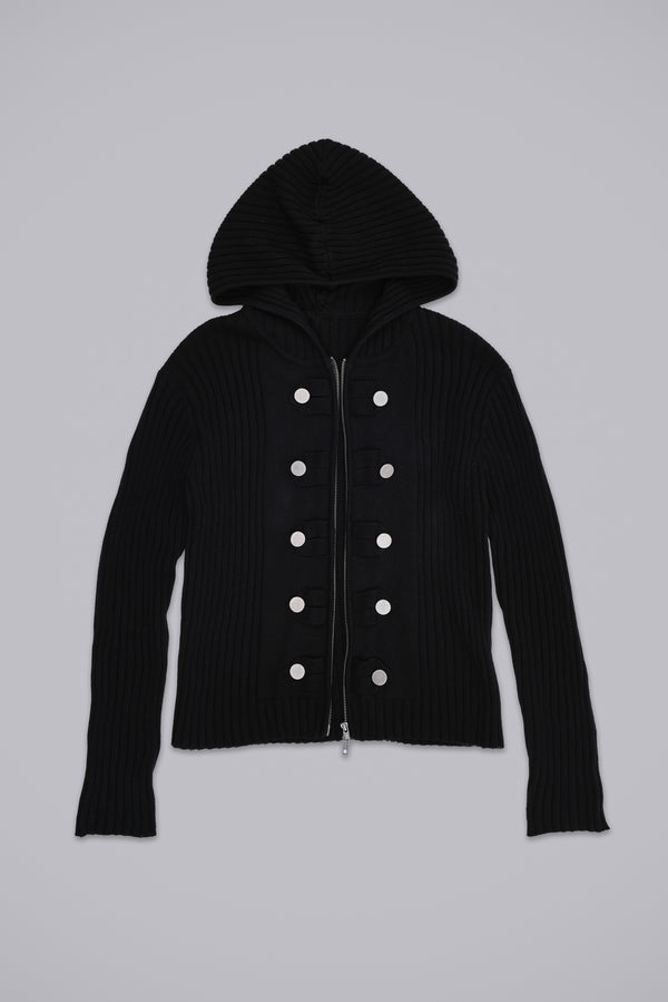 Hooded Military Knit Jumper