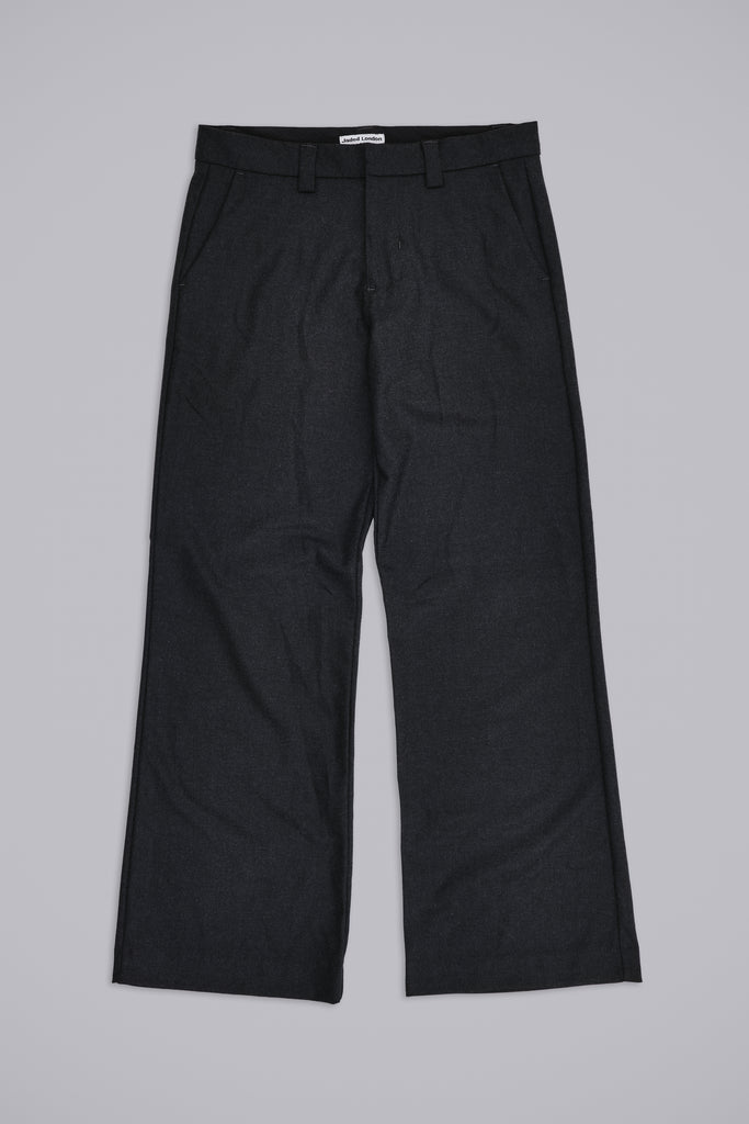Charcoal Stacked Straight Suit Pants