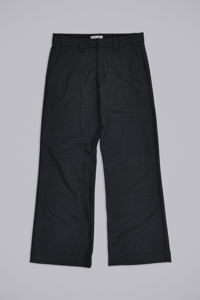 Charcoal Stacked Straight Suit Pants