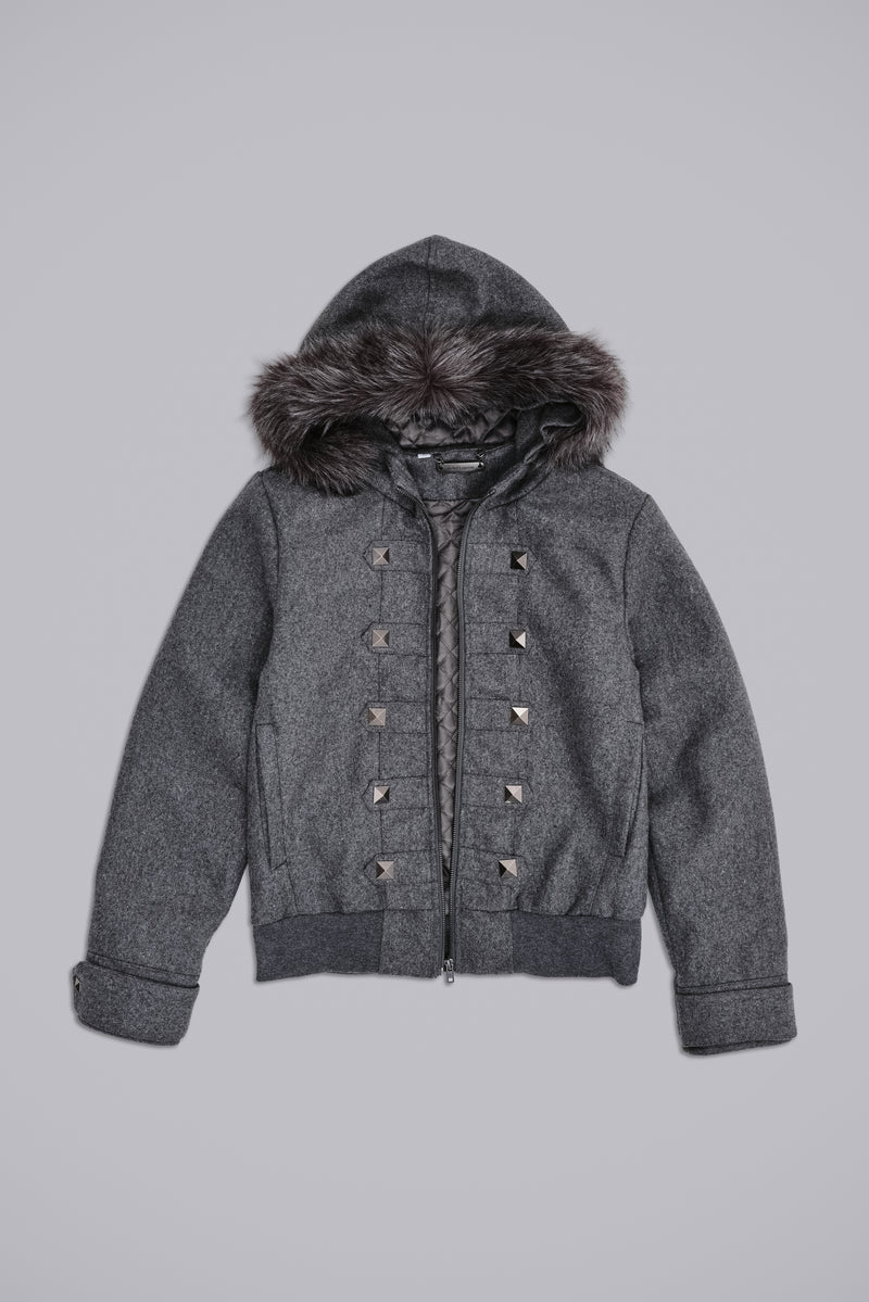 Marl Military Hooded Jacket