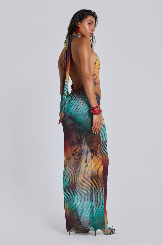 Akila Knotted Halter Maxi Dress