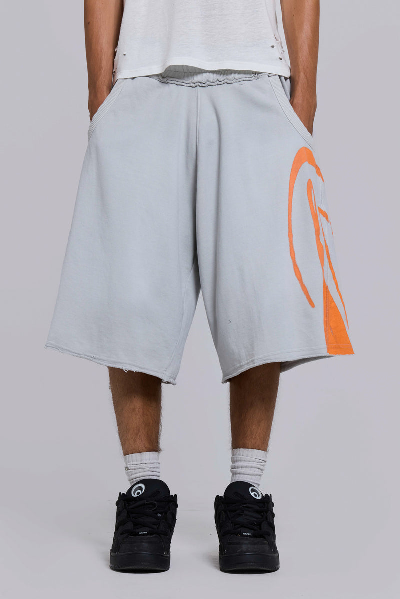 Grey Airbrush Diving Monster Jogger Shorts