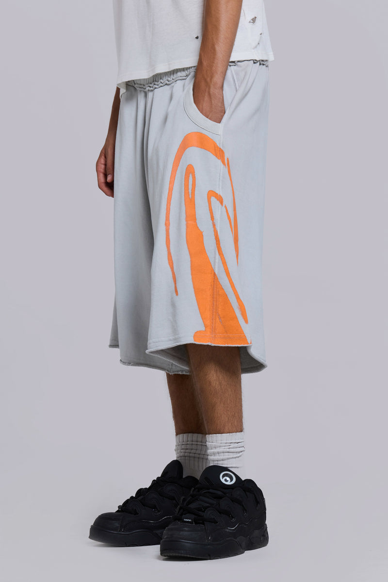 Grey Airbrush Diving Monster Jogger Shorts