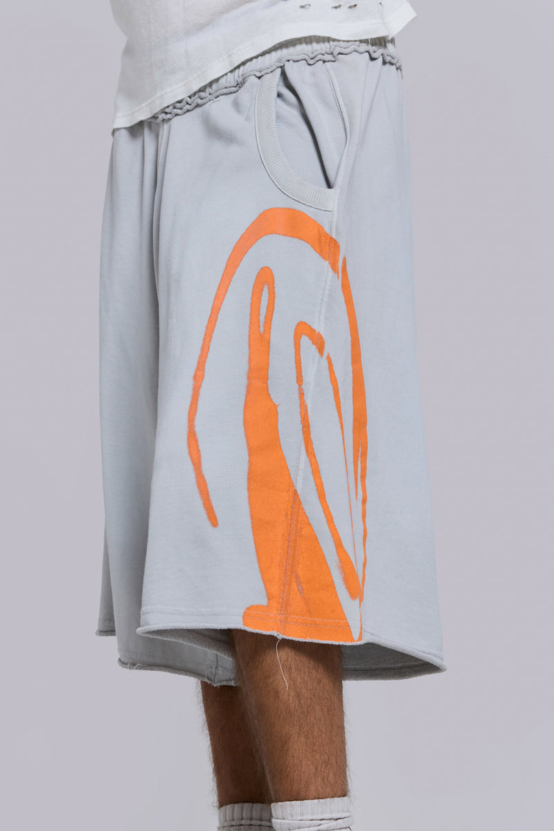 Grey Airbrush Diving Monster Jogger Shorts