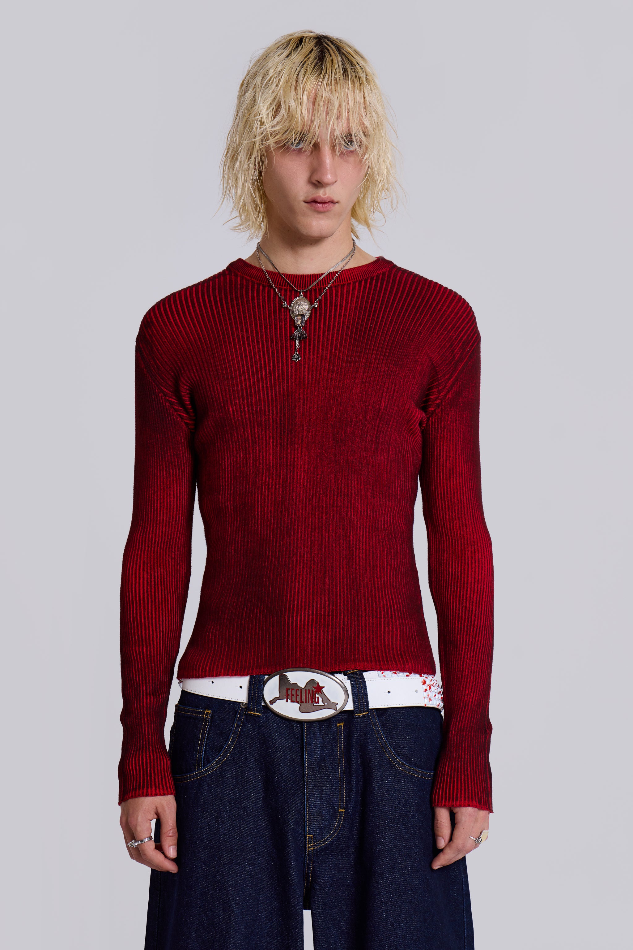 Red Scrape Knit