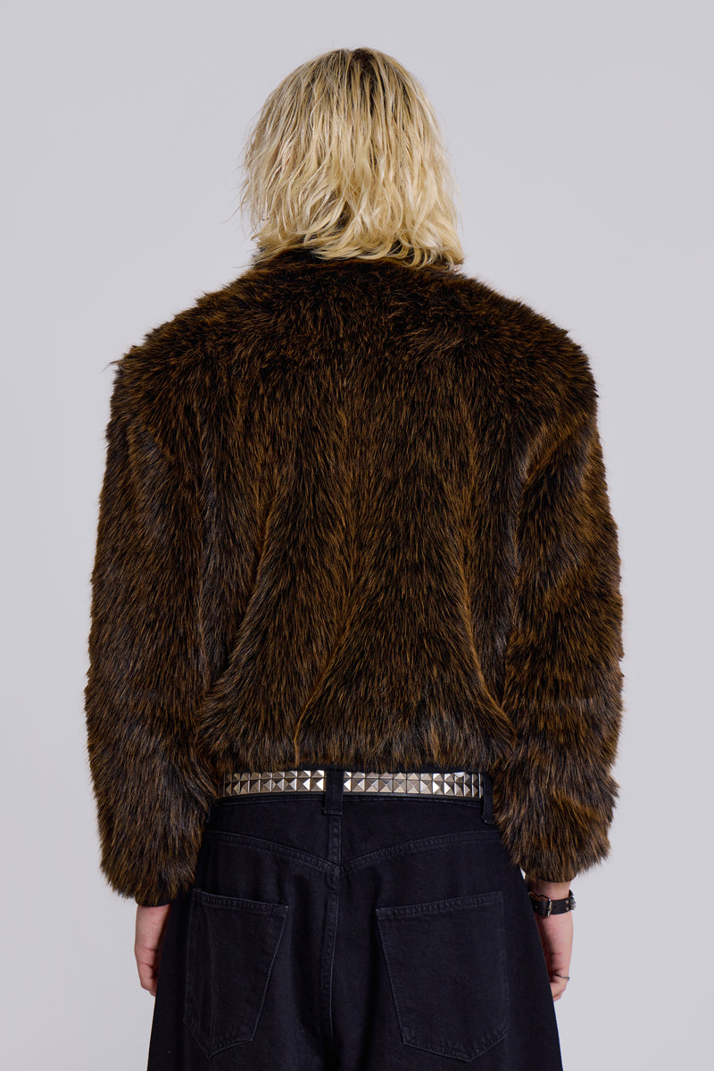 Brown Mendoza Faux Fur Jacket