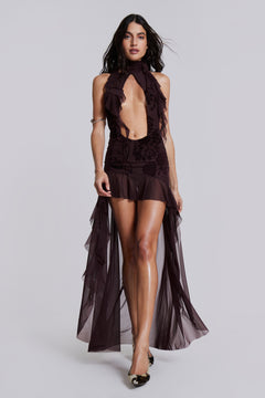 Rafa Maxi Dress - UK 16 / Brown