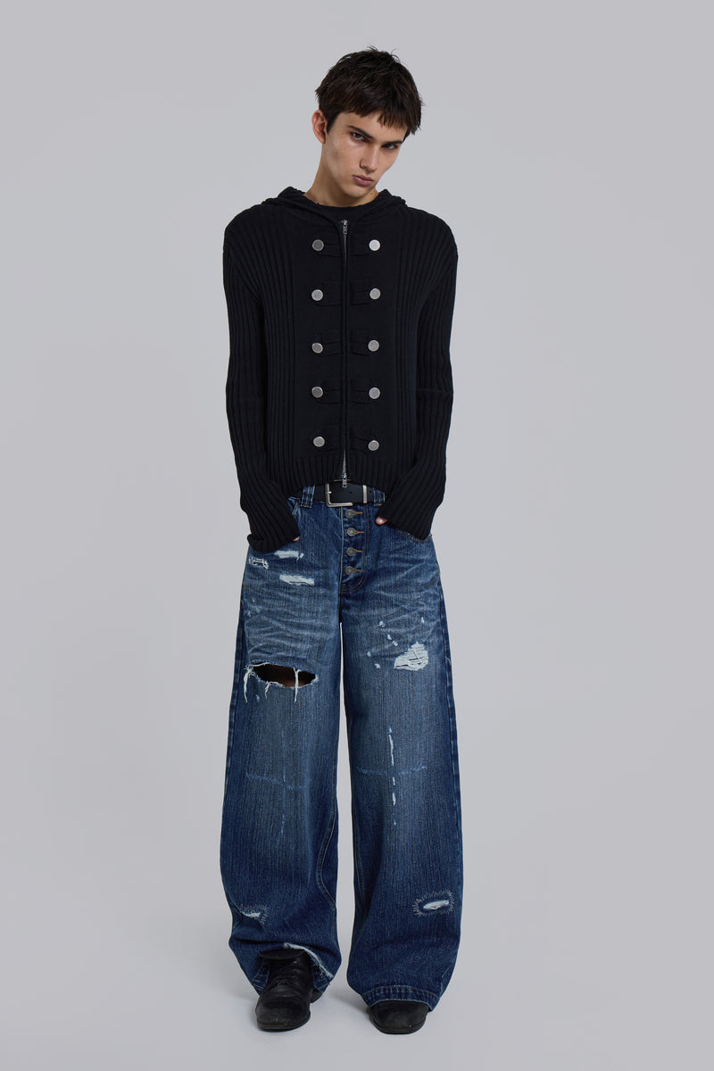 Hooded Military Knit Jumper