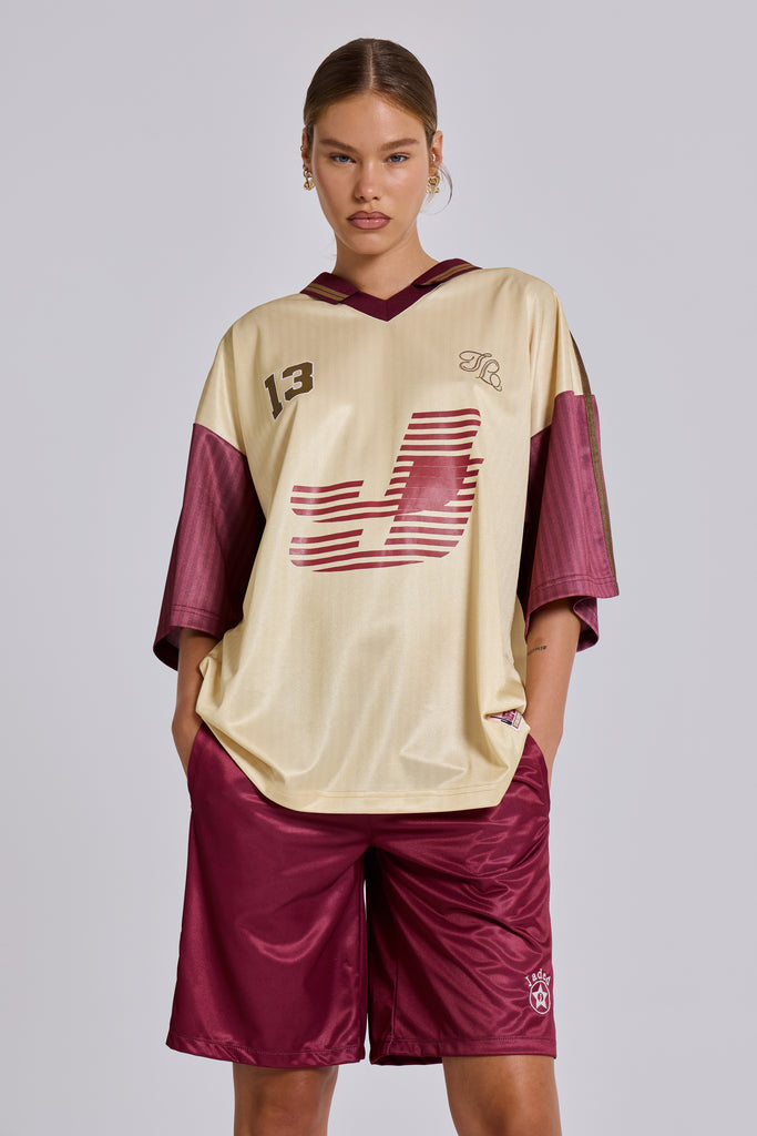 Burgundy Alyx Longline Football Shorts