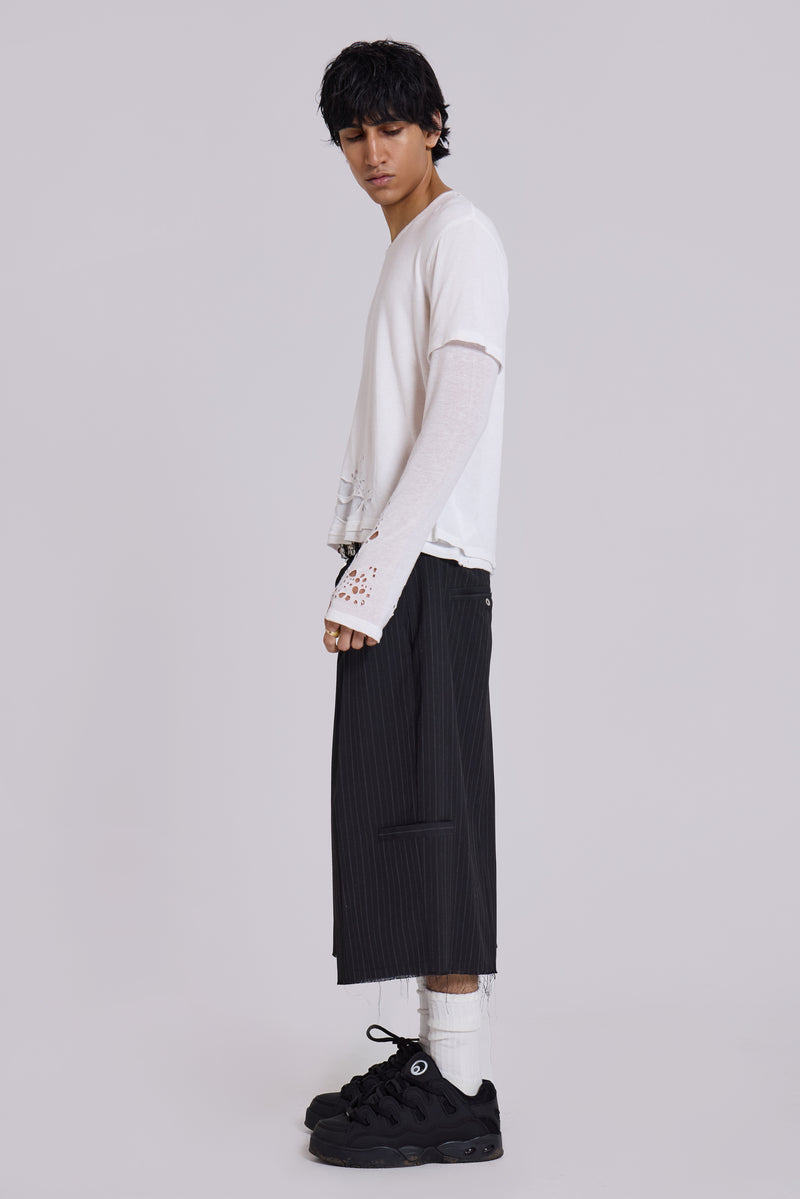 Black Pinstripe XL Goliath Baggy Shorts