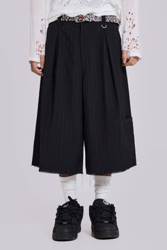 Black Pinstripe XL Goliath Baggy Shorts – view 1