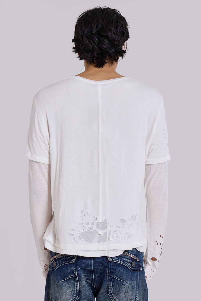 Ghost Double Layer Mist Long Sleeve Top