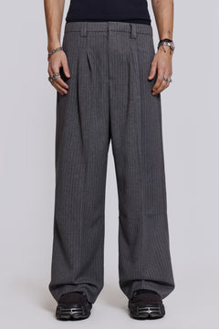 Goliath Light Grey Pinstripe Suit Pants - W34 / Grey