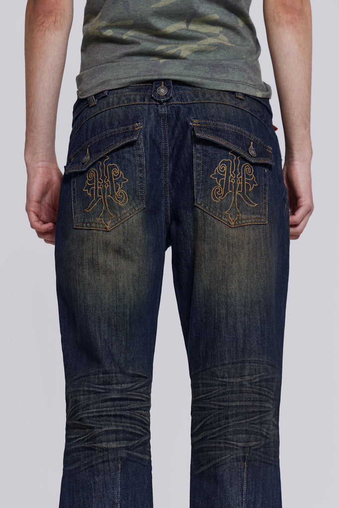 Embroidered Bass Jeans