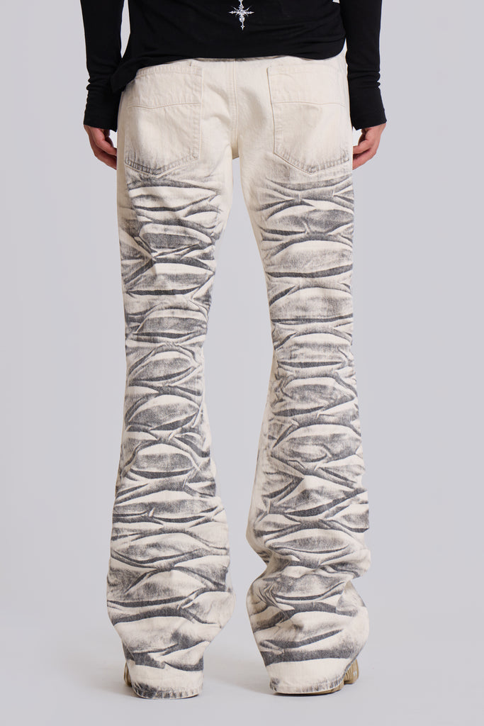 Arctic White Drift Flared Jeans