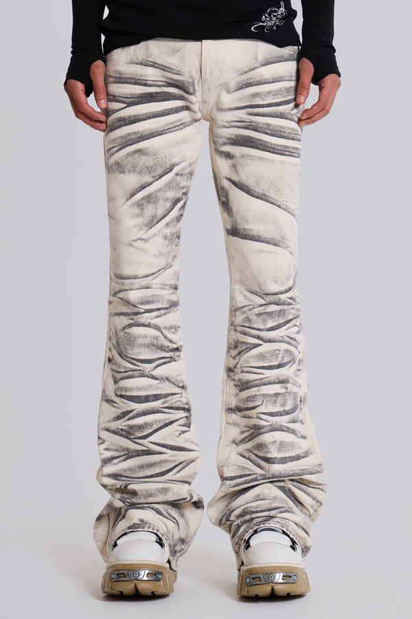 Arctic White Drift Flared Jeans