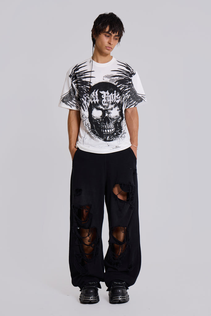 Distressed Black Baggy Monster Joggers