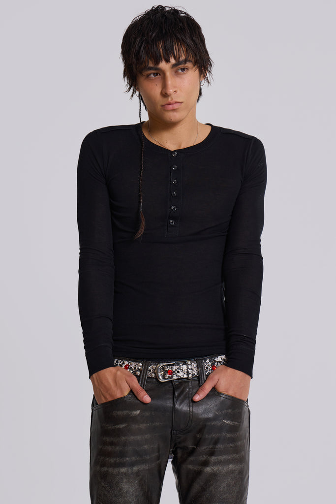 Black Haze Henley Top