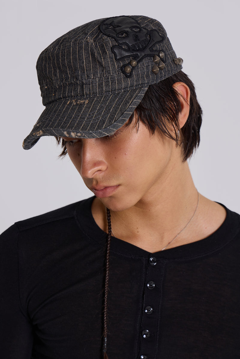 Pinstripe Baker Boy Hat