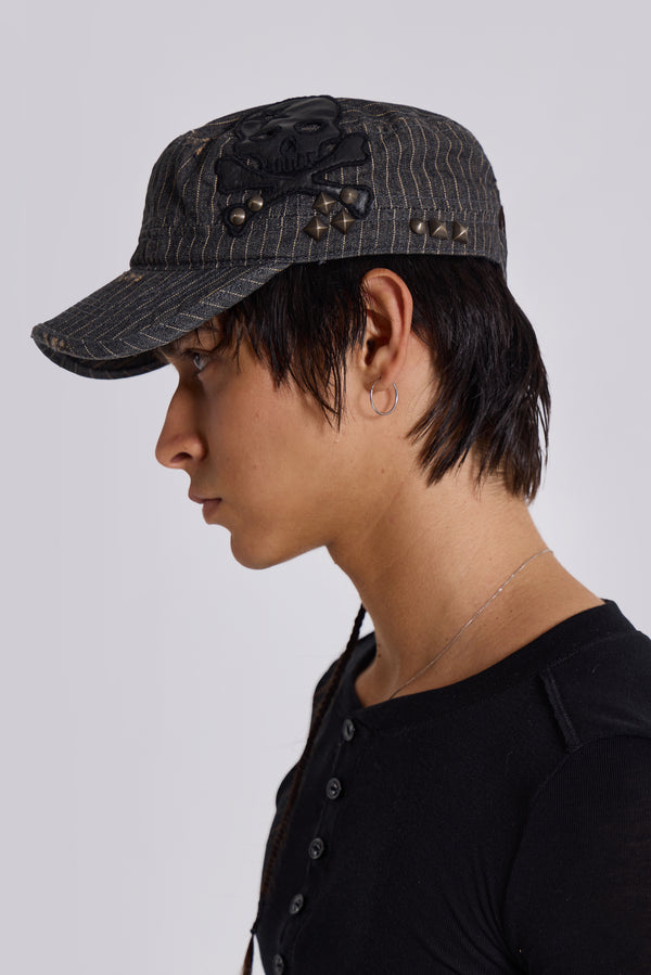 Pinstripe Baker Boy Hat