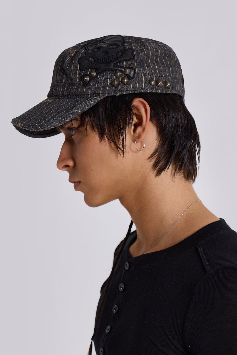 Pinstripe Baker Boy Hat