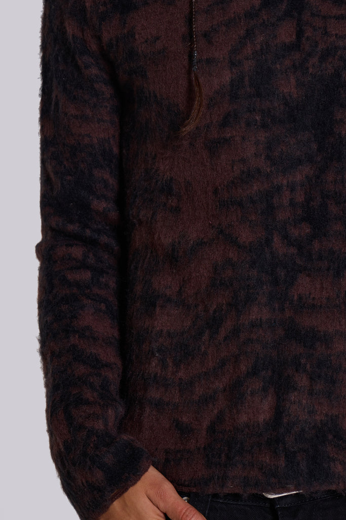 Brown Tiger Brushed Knit Jumper