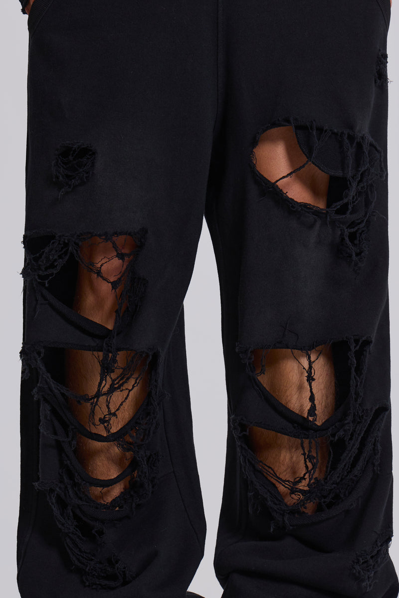 Distressed Black Baggy Monster Joggers